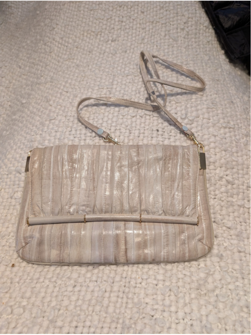 Women's Unbranded Beige Leather Clutch Bag One Size